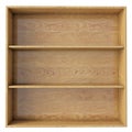 Empty wooden shelf isolated on white background Royalty Free Stock Photo
