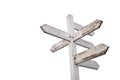 Empty wooden signpost with arrows - with clipping path Royalty Free Stock Photo