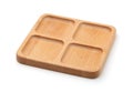 Empty wooden square 4 compartments serving dish Royalty Free Stock Photo