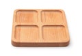 Empty wooden square serving dish Royalty Free Stock Photo