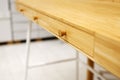 Empty wooden table and blurred kitchen background, bokeh Royalty Free Stock Photo