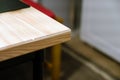 Empty wooden table and blurred kitchen background, bokeh Royalty Free Stock Photo