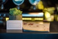 Empty wooden table and blurred kitchen background, product display Royalty Free Stock Photo