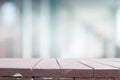 Empty wooden table and interior background Royalty Free Stock Photo