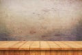Empty wooden table and old wall background Royalty Free Stock Photo