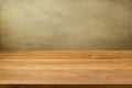 Empty wooden table over grunge background. Royalty Free Stock Photo