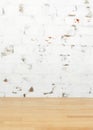 Empty wooden table over grunge cement wall Royalty Free Stock Photo