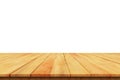 Empty wooden table top isolated