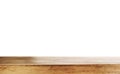 Empty wooden table top, isolated on white backgrounds with copy space Royalty Free Stock Photo