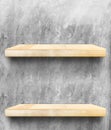 Empty Wooden Table top and shelf at concrete wall,Template mock Royalty Free Stock Photo