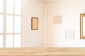 Empty wooden table and window room interior decoration background, product montage display,can be used for display or montage your Royalty Free Stock Photo