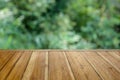 Empty Wooden table for your product and blur natural background Royalty Free Stock Photo