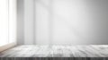 Empty Wooden Tabletop in Bright Room. Royalty Free Stock Photo
