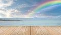 raibow on sky over sea background Royalty Free Stock Photo