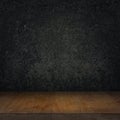 Empty wooden top table and black stone graphite kitchen background