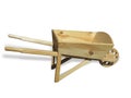 Empty wooden wheelbarrow cart for the garden isolated over white Royalty Free Stock Photo