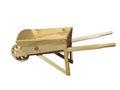 Empty wooden wheelbarrow cart for the garden isolated over white Royalty Free Stock Photo