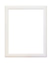 Empty wooden white picture frame isolated