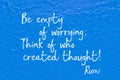 Empty worrying blue Rumi