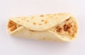 Empty wrap naan bread ready to be filled on white background