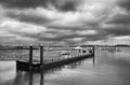 Empty yachts harbor in Boston, Massachusetts, Boston, USA. Royalty Free Stock Photo