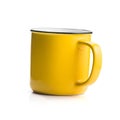 Empty yellow coffee cup isolated Royalty Free Stock Photo