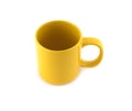 Empty yellow cup isolated top view Royalty Free Stock Photo