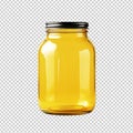 empty yellow glass jar isolated on transparent background Royalty Free Stock Photo
