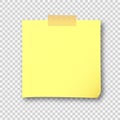 Empty yellow post note paper sheet sticker Royalty Free Stock Photo