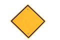 Empty yellow road sign
