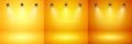 Empty yellow studio abstract backgrounds with spotlight effect. Product showcase backdrop. Stage lighting. Vector Royalty Free Stock Photo