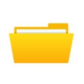 Empty yellow web computer folder for design on white, stock vector illustration Royalty Free Stock Photo