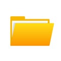 Empty yellow web computer folder for design on white, stock vector illustration Royalty Free Stock Photo