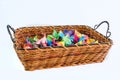 Empty yellow wicker tray Royalty Free Stock Photo