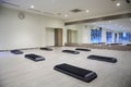 Empty yoga classroom Royalty Free Stock Photo