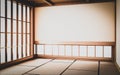 Empty yoga room inteior with tatami mat floor.3D rendering Royalty Free Stock Photo
