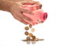 Emptying a piggy bank with euro`s