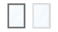 Empy blank vector 3d realistic vertical rectangle photo frame with white paper, acrylic glass and pastel coloured wooden borders. Royalty Free Stock Photo