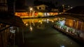 Empty floating market at night