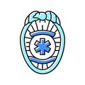 emt badge ambulance color icon vector illustration