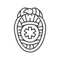 emt badge ambulance line icon vector illustration