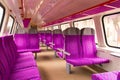 Emtpy interior of the train for long and short distance Royalty Free Stock Photo