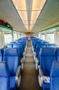 Emtpy interior of the train for long and short distance