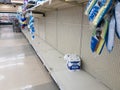 Emtpy shelves of toilet paper