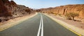 Emty asphalt road desert panorama. Royalty Free Stock Photo