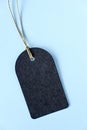 Emty black gift tag with natural jute twine