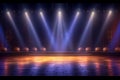 emty stage with spot lights. Presentation concept. Generative ai Royalty Free Stock Photo