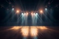 emty stage with spot lights. Presentation concept. Generative ai Royalty Free Stock Photo