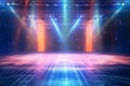 emty stage with spot lights. Presentation concept. Generative ai Royalty Free Stock Photo