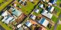 Emu Bay homes and coastline, Kangaroo Island from drone, Australia Royalty Free Stock Photo